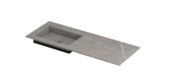 Ink Post Wastafel keramische slab envelop bak links zonder kraangat - Armani grey mat - 120x45x1cm - 0210601