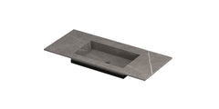Ink Post Wastafel keramische slab envelop bak midden zonder kraangat - Armani grey mat - 100x45x1cm - 0210041