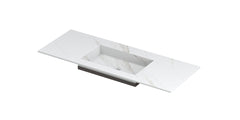 Ink Post Wastafel keramische slab envelop bak midden zonder kraangat - Calacatta mat - 120x45x1cm - 0210060