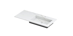Ink Post Wastafel keramische slab envelop bak rechts met 1 kraangat - Calacatta mat - 100x45x1cm - 0210190