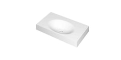 Ink Smooth Wastafel polystone centraal zonder kraangat - Mat Wit - 80x45x9cm - 3407410