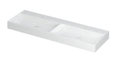 Ink United wastafel - porselein dubbel met 2 kraangaten incl. porseleinen click plug en verborgen overloop systeem - Mat Wit - 140x45 cm - 0206151