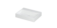 Ink United wastafel - porselein met 1 kraangat incl. porseleinen click plug en verborgen overloop systeem - Glans Wit - 60x45 cm - 0206011