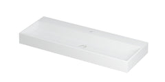 Ink United wastafel - porselein met 1 kraangat incl. porseleinen click plug en verborgen overloop systeem - Mat Wit - 120x45cm - 0206102