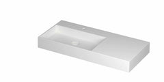 Ink United wastafel links porselein 100x45cm - 1 kraangat - Mat Wit - 0206412