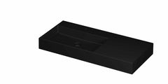Ink United washbasin left porcelain 100x45cm - 1 tap hole - Matt Black - 0206414