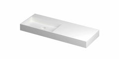 Ink United wastafel links porselein 120x45cm - zonder kraangat - Mat Wit - 0206442