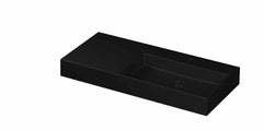Ink United wastafel rechts porselein 100x45cm - 1 kraangat - Mat Zwart - 0206434