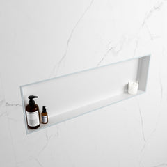 MONDIAZ EASY Nis 89,5x29,5cm in solid surface kleur Clay | Talc. 1 vak geschikt voor in- of opbouw