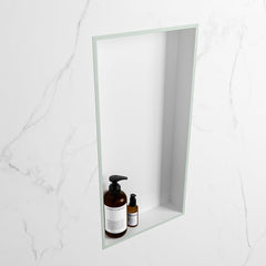 MONDIAZ EASY Nis 59,5x29,5cm in solid surface kleur Greey | Talc. 1 vak geschikt voor in- of opbouw