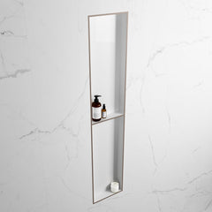 MONDIAZ EASY Nis 89,5x29,5cm in solid surface kleur Smoke | Talc. 2 vakken geschikt voor in- of opbouw