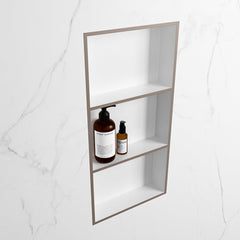 MONDIAZ EASY Nis 59,5x29,5cm in solid surface kleur Smoke | Talc. 3 vakken geschikt voor in- of opbouw