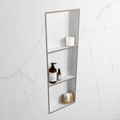 MONDIAZ EASY Nis 89,5x29,5cm in solid surface kleur Smoke | Talc. 3 vakken geschikt voor in- of opbouw