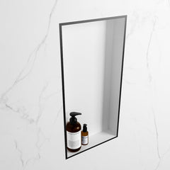 MONDIAZ EASY Nis 59,5x29,5cm in solid surface kleur Urban | Talc. 1 vak geschikt voor in- of opbouw