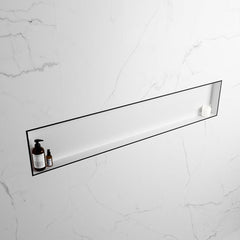 MONDIAZ EASY Nis 149,5x29,5cm in solid surface kleur Urban | Talc. 1 vak geschikt voor in- of opbouw