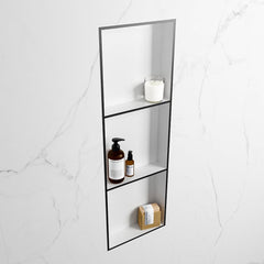 MONDIAZ EASY Nis 89,5x29,5cm in solid surface kleur Urban | Talc. 3 vakken geschikt voor in- of opbouw