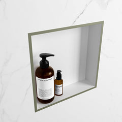 MONDIAZ EASY Nis 29,5x29,5cm in solid surface kleur Army | Talc. 1 vak geschikt voor in- of opbouw