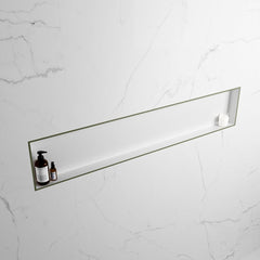 MONDIAZ EASY Nis 149,5x29,5cm in solid surface kleur Army | Talc. 1 vak  geschikt voor in- of opbouw