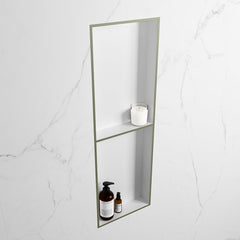 MONDIAZ EASY Nis 149,5x29,5cm in solid surface kleur Army | Talc. 2 vakken geschikt voor in- of opbouw