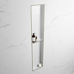 MONDIAZ EASY Nis 89,5x29,5cm in solid surface kleur Army | Talc. 2 vakken geschikt voor in- of opbouw