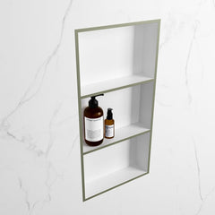 MONDIAZ EASY Nis 59,5x29,5cm in solid surface kleur Army | Talc. 3 vakken geschikt voor in- of opbouw