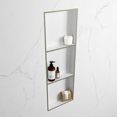 MONDIAZ EASY Nis 89,5x29,5cm in solid surface kleur Army | Talc. 3 vakken geschikt voor in- of opbouw