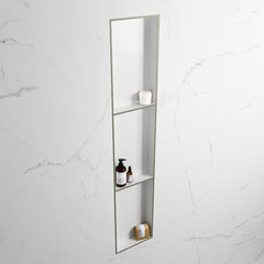 MONDIAZ EASY Nis 149,5x29,5cm in solid surface kleur Army | Talc. 3 vakken  geschikt voor in- of opbouw