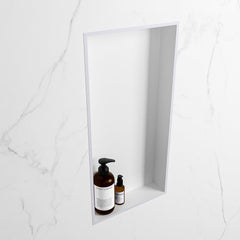 MONDIAZ EASY Nis 59,5x29,5cm in solid surface kleur Cale | Talc. 1 vak geschikt voor in- of opbouw
