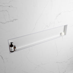 MONDIAZ EASY Nis 149,5x29,5cm in solid surface kleur Cale | Talc. 1 vak  geschikt voor in- of opbouw