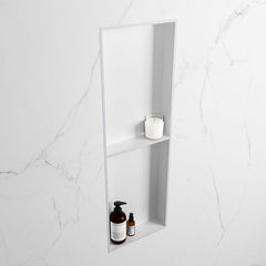 MONDIAZ EASY Nis 149,5x29,5cm in solid surface kleur Cale | Talc. 2 vakken geschikt voor in- of opbouw