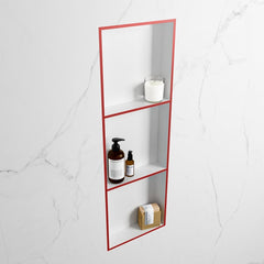 MONDIAZ EASY Nis 89,5x29,5cm in solid surface kleur Fire | Talc. 3 vakken geschikt voor in- of opbouw