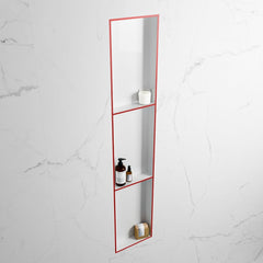 MONDIAZ EASY Nis 149,5x29,5cm in solid surface kleur Fire | Talc. 3 vakken geschikt voor in- of opbouw