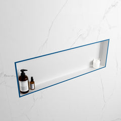 MONDIAZ EASY Nis 89,5x29,5cm in solid surface kleur Jeans | Talc. 1 vak geschikt voor in- of opbouw