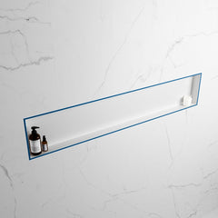 MONDIAZ EASY Nis 149,5x29,5cm in solid surface kleur Jeans | Talc. 1 vak geschikt voor in- of opbouw