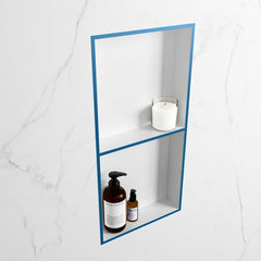 MONDIAZ EASY Nis 59,5x29,5cm in solid surface kleur Jeans | Talc. 2 vakken geschikt voor in- of opbouw