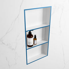 MONDIAZ EASY Nis 59,5x29,5cm in solid surface kleur Jeans | Talc. 3 vakken geschikt voor in- of opbouw