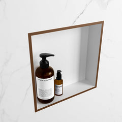 MONDIAZ EASY Nis 29,5x29,5cm in solid surface kleur Rust | Talc. 1 vak geschikt voor in- of opbouw