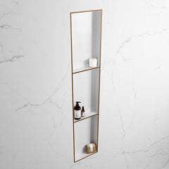 MONDIAZ EASY Nis 149,5x29,5cm in solid surface kleur Rust | Talc. 3 vakken geschikt voor in- of opbouw