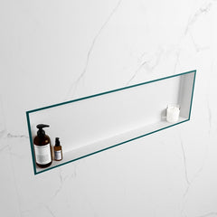 MONDIAZ EASY Nis 89,5x29,5cm in solid surface kleur Smag | Talc. 1 vak geschikt voor in- of opbouw