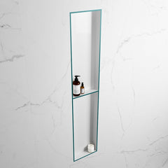 MONDIAZ EASY Nis 89,5x29,5cm in solid surface kleur Smag | Talc. 2 vakken geschikt voor in- of opbouw