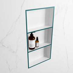 MONDIAZ EASY Nis 59,5x29,5cm in solid surface kleur Smag | Talc. 3 vakken geschikt voor in- of opbouw