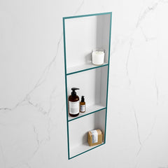 MONDIAZ EASY Nis 89,5x29,5cm in solid surface kleur Smag | Talc. 3 vakken geschikt voor in- of opbouw
