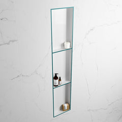 MONDIAZ EASY Nis 149,5x29,5cm in solid surface kleur Smag | Talc. 3 vakken geschikt voor in- of opbouw
