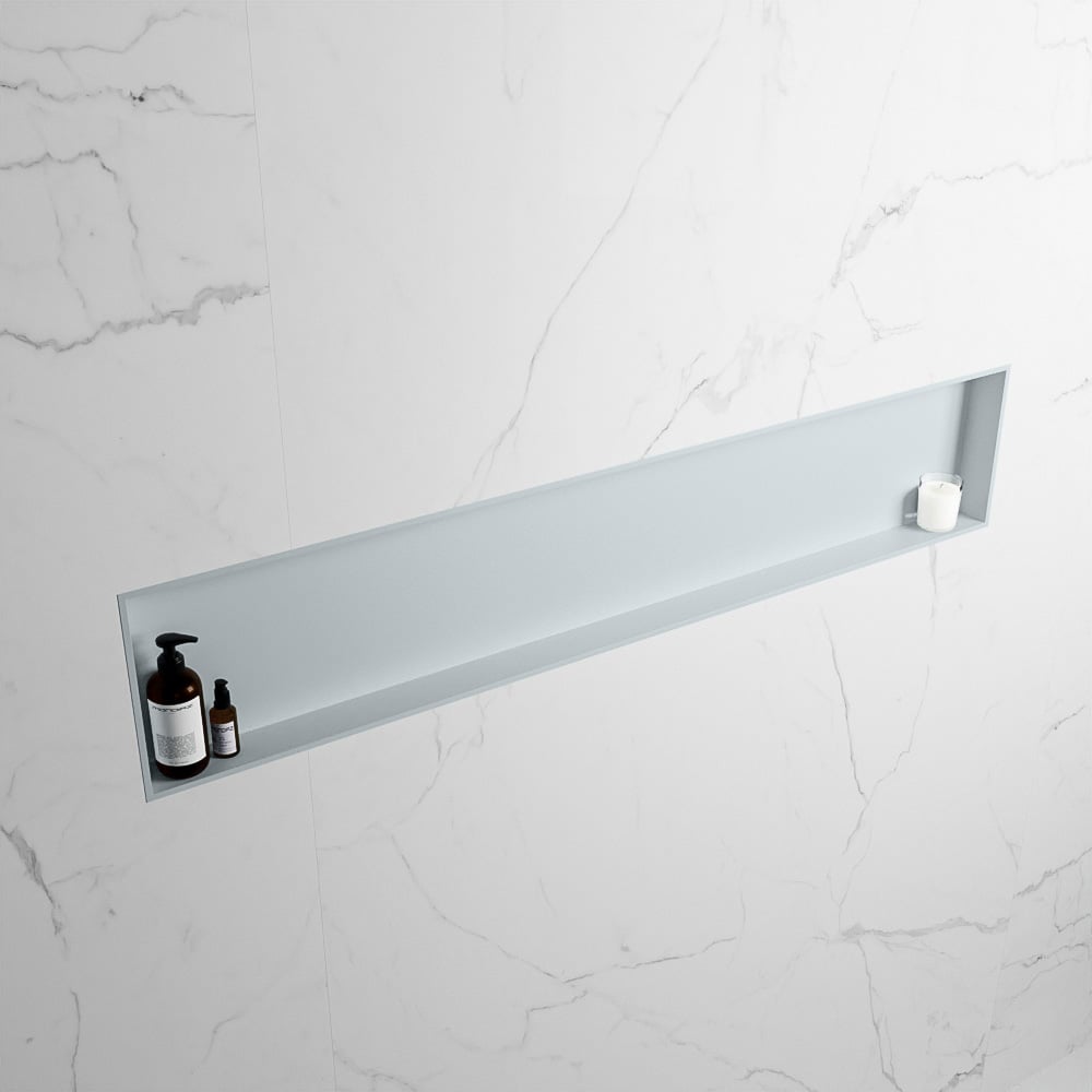 MONDIAZ EASY Nis 149,5x29,5cm in solid surface kleur Clay | Clay. 1 vak  geschikt voor in- of opbouw