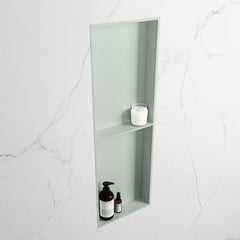 MONDIAZ EASY Nis 149,5x29,5cm in solid surface kleur Greey | Greey. 2 vakken geschikt voor in- of opbouw