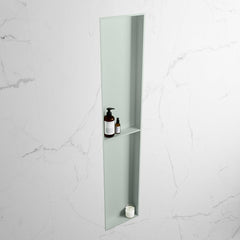 MONDIAZ EASY Nis 89,5x29,5cm in solid surface kleur Greey | Greey. 2 vakken geschikt voor in- of opbouw