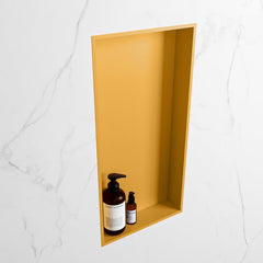 MONDIAZ EASY Nis 59,5x29,5cm in solid surface kleur Ocher | Ocher. 1 vak geschikt voor in- of opbouw