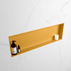 MONDIAZ EASY Nis 89,5x29,5cm in solid surface kleur Ocher | Ocher. 1 vak geschikt voor in- of opbouw