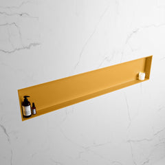 MONDIAZ EASY Nis 149,5x29,5cm in solid surface kleur Ocher | Ocher. 1 vak geschikt voor in- of opbouw