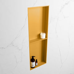 MONDIAZ EASY Nis 149,5x29,5cm in solid surface kleur Ocher | Ocher. 2 vakken geschikt voor in- of opbouw